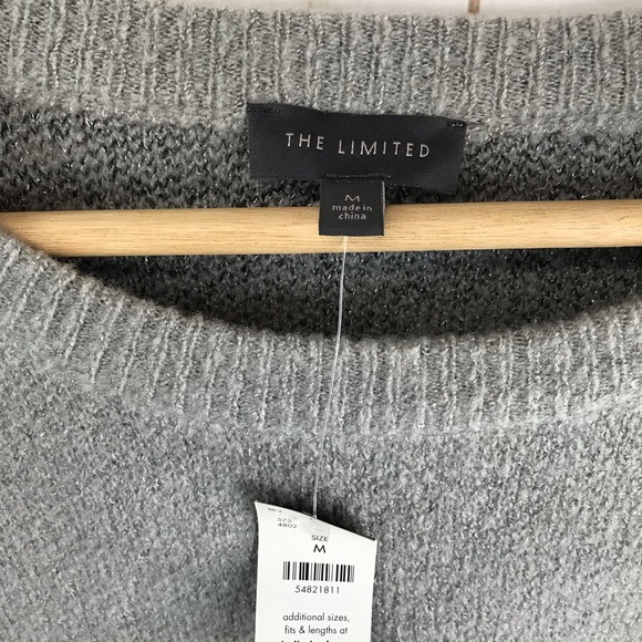 The Limited Gray Sparkly Sweater Size M NWT - Picture 5 of 6